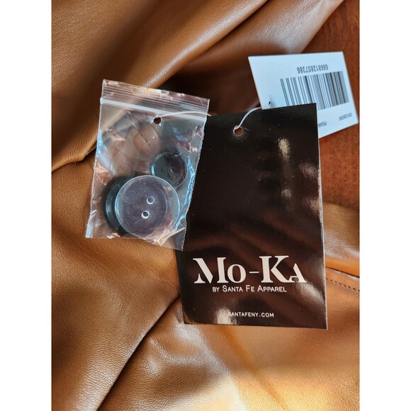 Mo-Ka By Santa Fe Apparel Jacket Women’s Peanut Brown Faux Leather Sz 2X - Picture 3 of 4